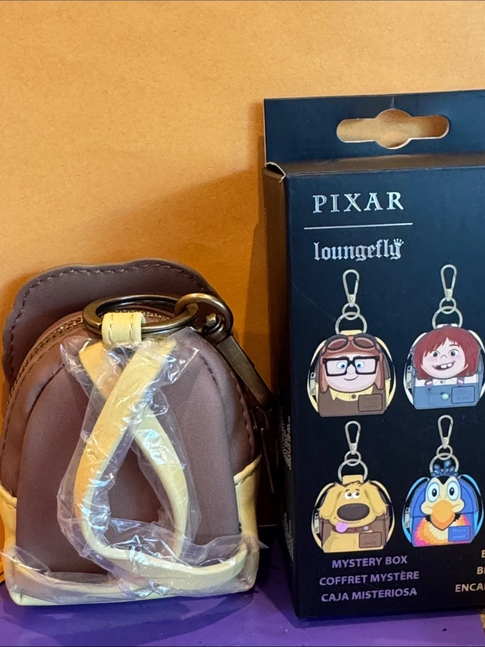 Pixar Loungefly Kids Bag Charm — Russell Character Brown, Yellow, Black